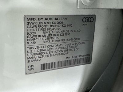 2022 Audi Q7 Premium 45 TFSI quattro Tiptronic
