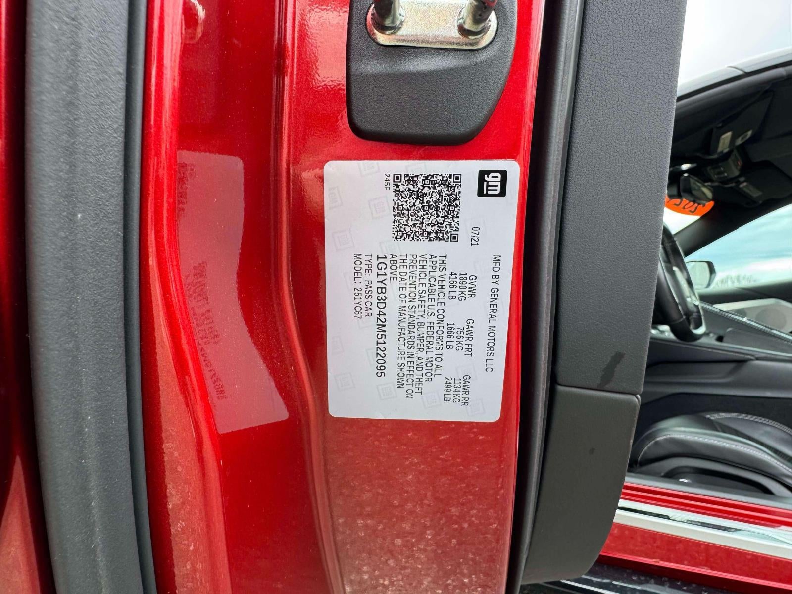 2021 Chevrolet Corvette Stingray RWD Convertible 2LT