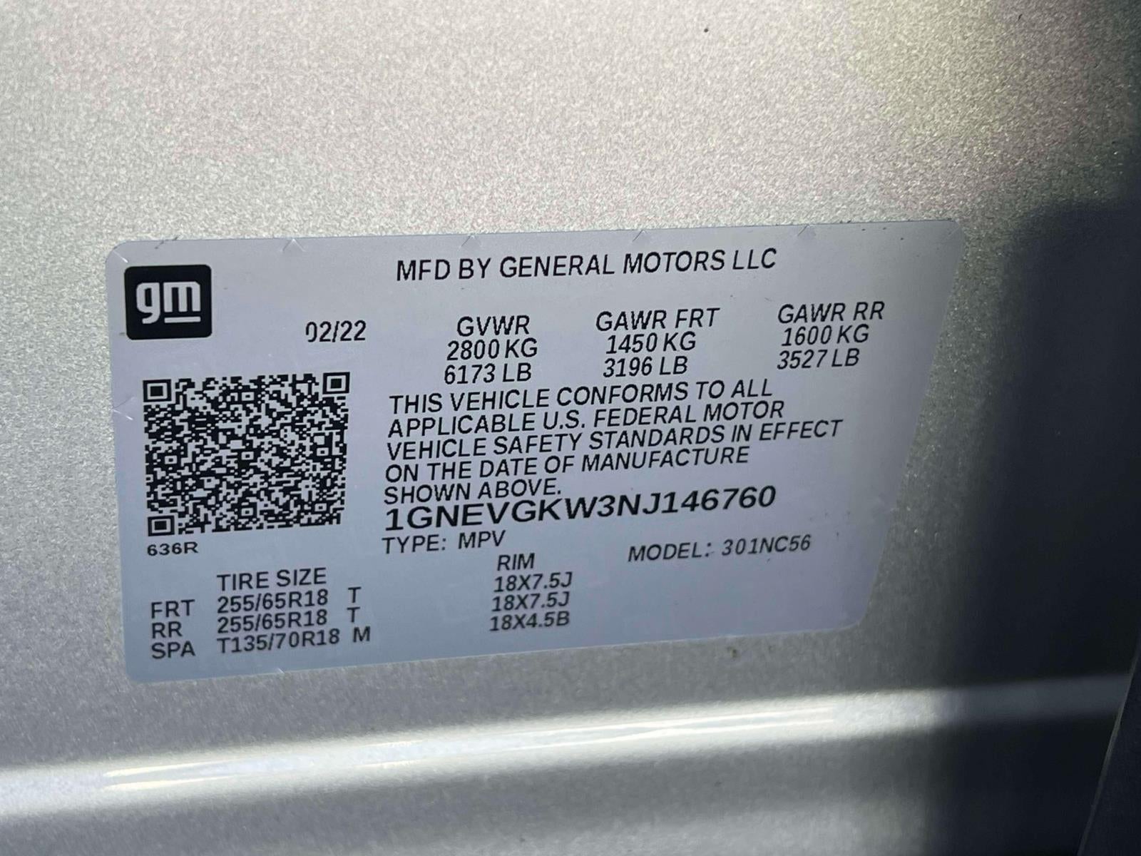 2022 Chevrolet Traverse AWD LT Cloth