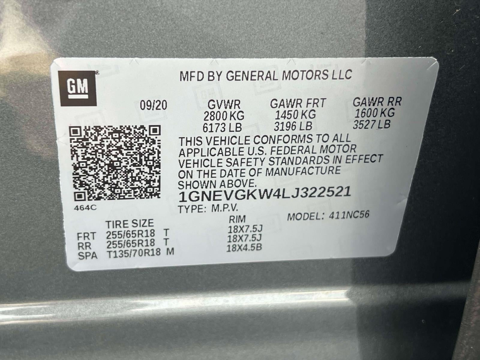 2020 Chevrolet Traverse AWD LT Cloth