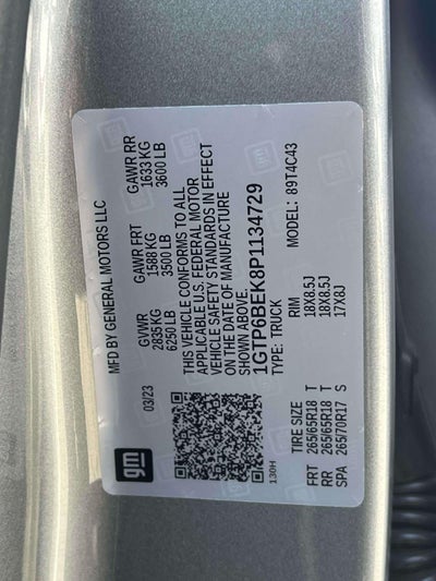 2023 GMC Canyon 4WD Crew Cab Short Box Elevation