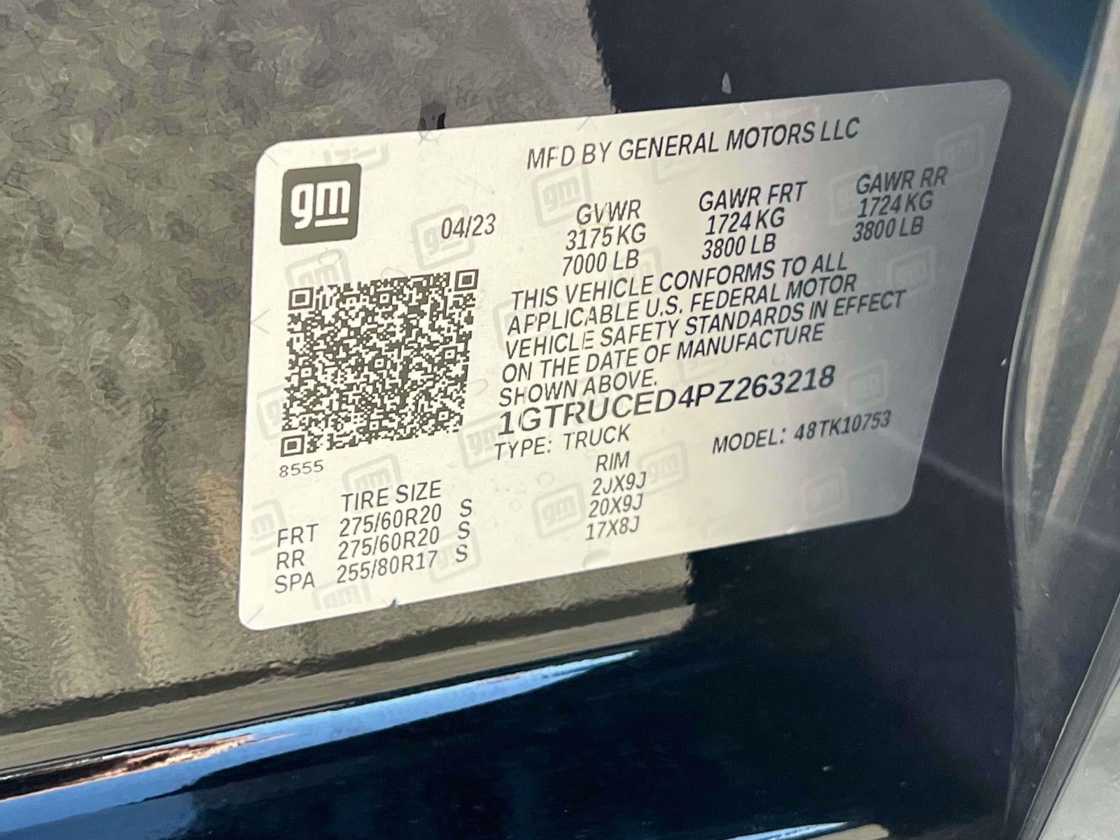 2023 GMC Sierra 1500 4WD Double Cab Standard Box Elevation with 3SB