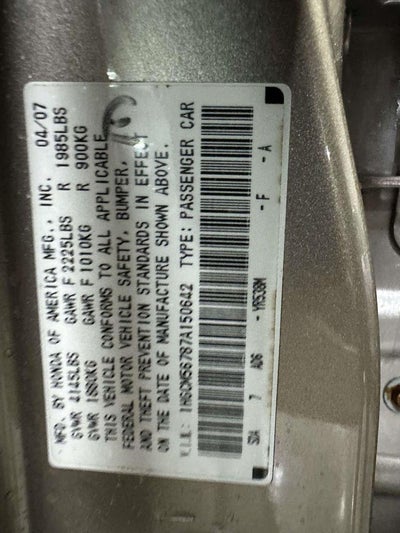 2007 Honda Accord 2.4 EX
