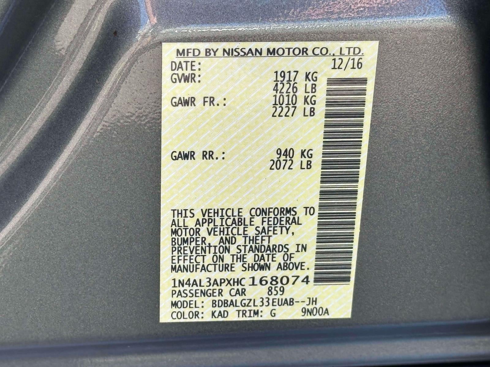 2017 Nissan Altima 2.5 S