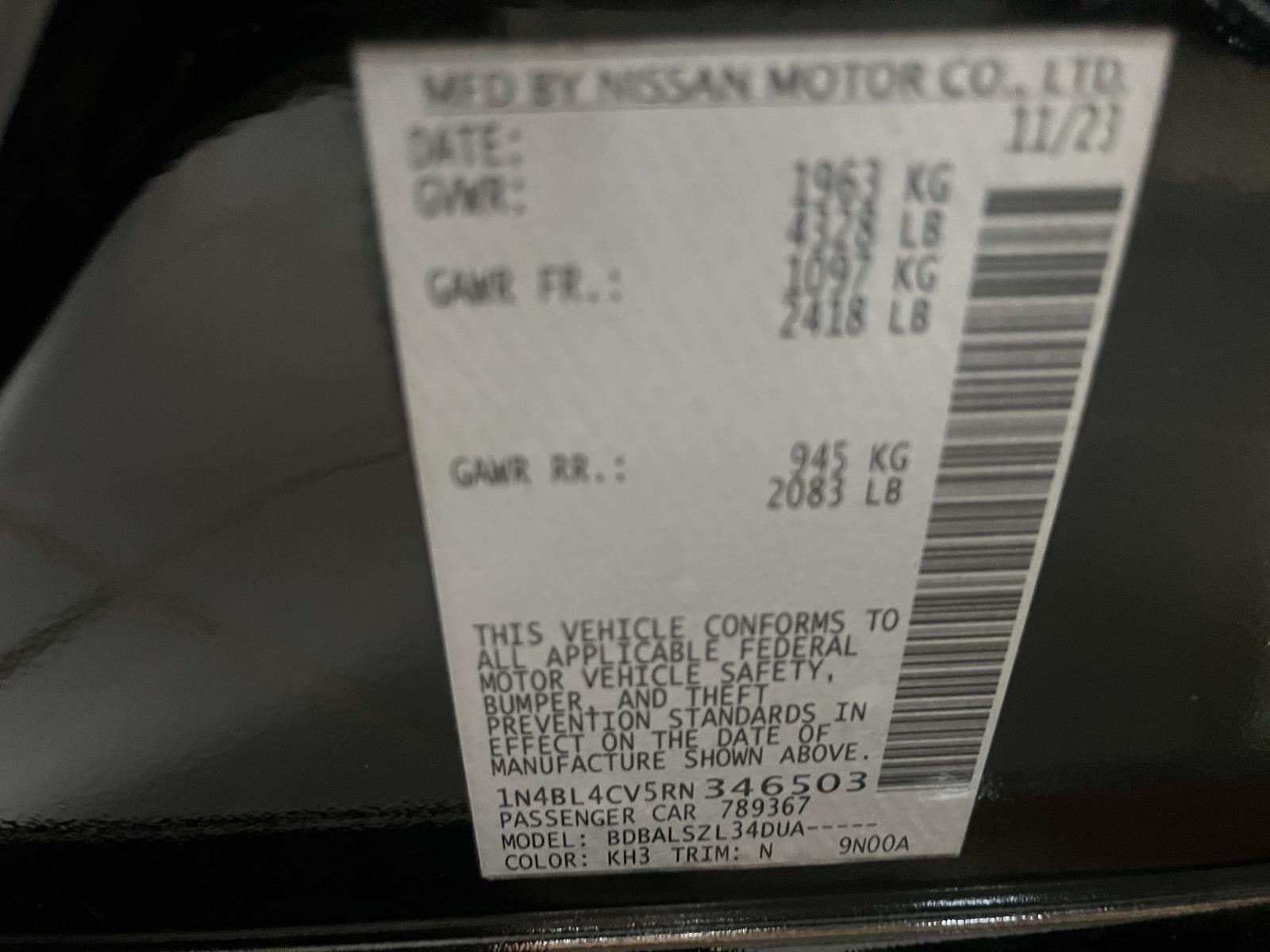 2024 Nissan Altima SR FWD