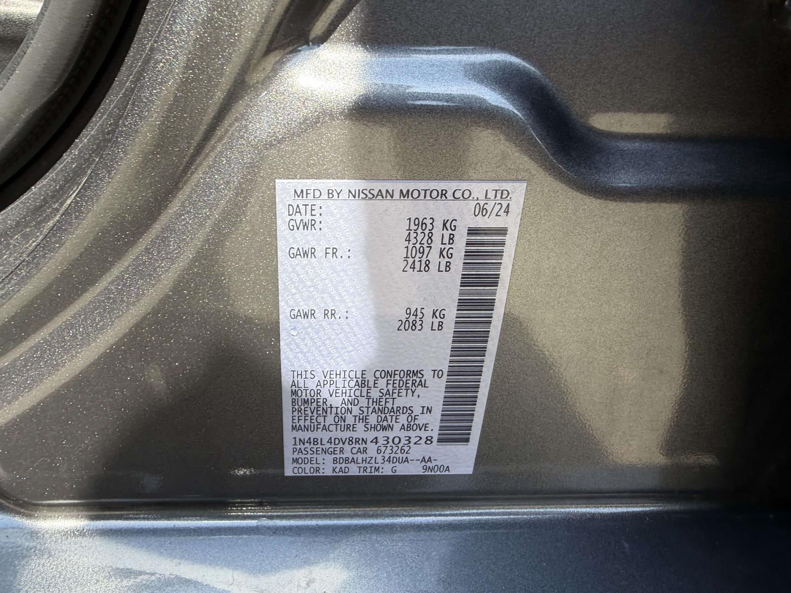 2024 Nissan Altima SV FWD