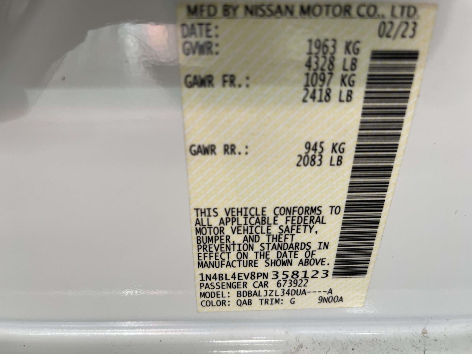 2023 Nissan Altima SL FWD