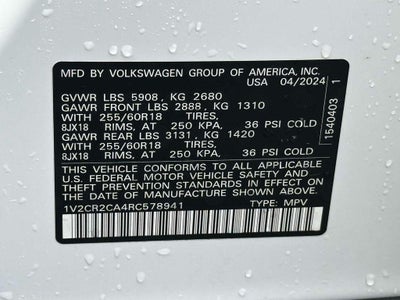 2024 Volkswagen Atlas 2.0T Peak Edition SE w/Technology