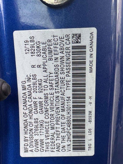 2020 Honda Civic Sport