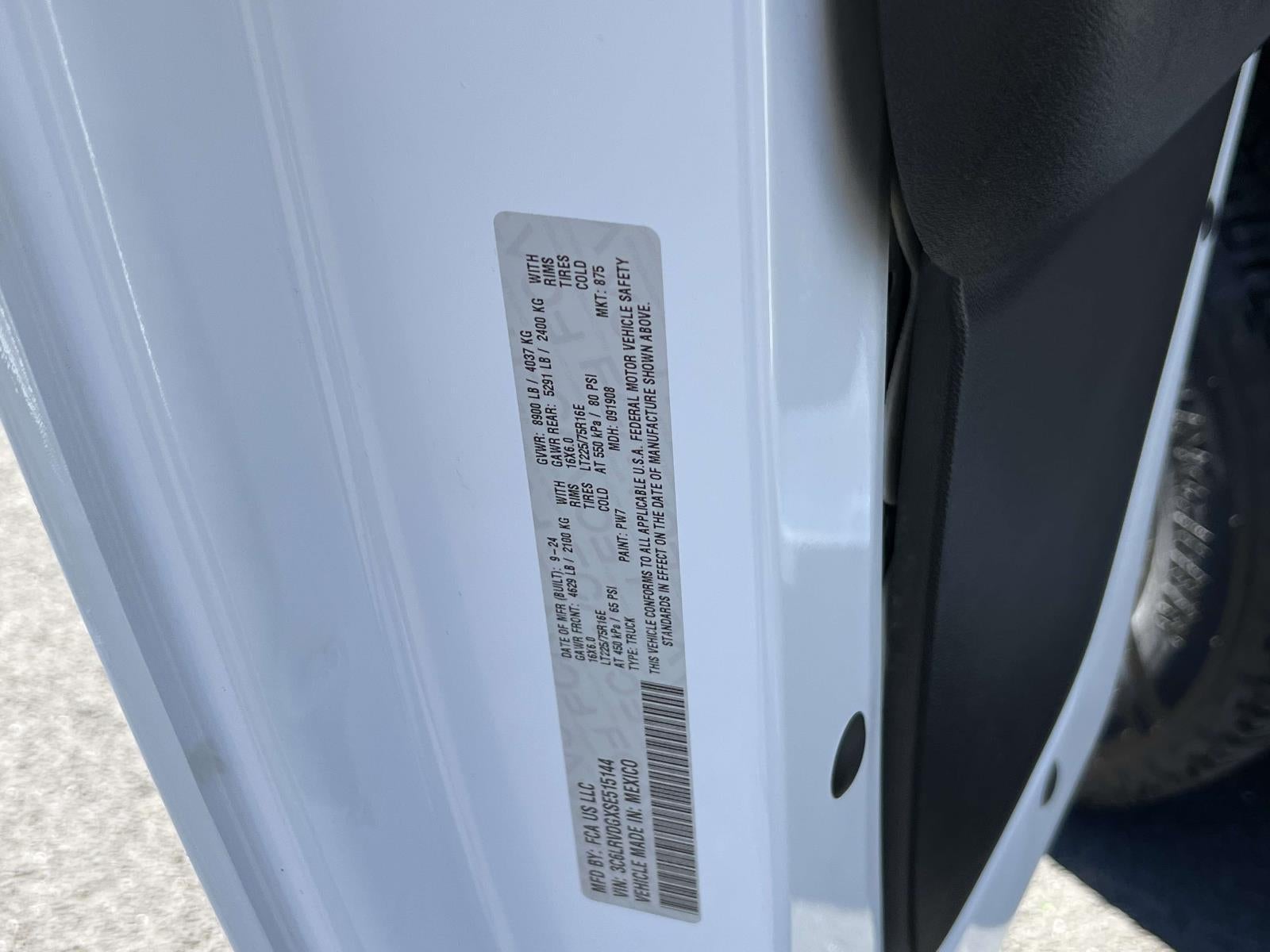 2025 RAM ProMaster 2500 Cargo Van Tradesman High Roof 159' WB w/Pass Seat