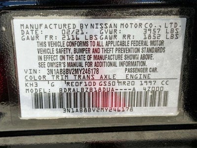 2021 Nissan Sentra S Xtronic CVT