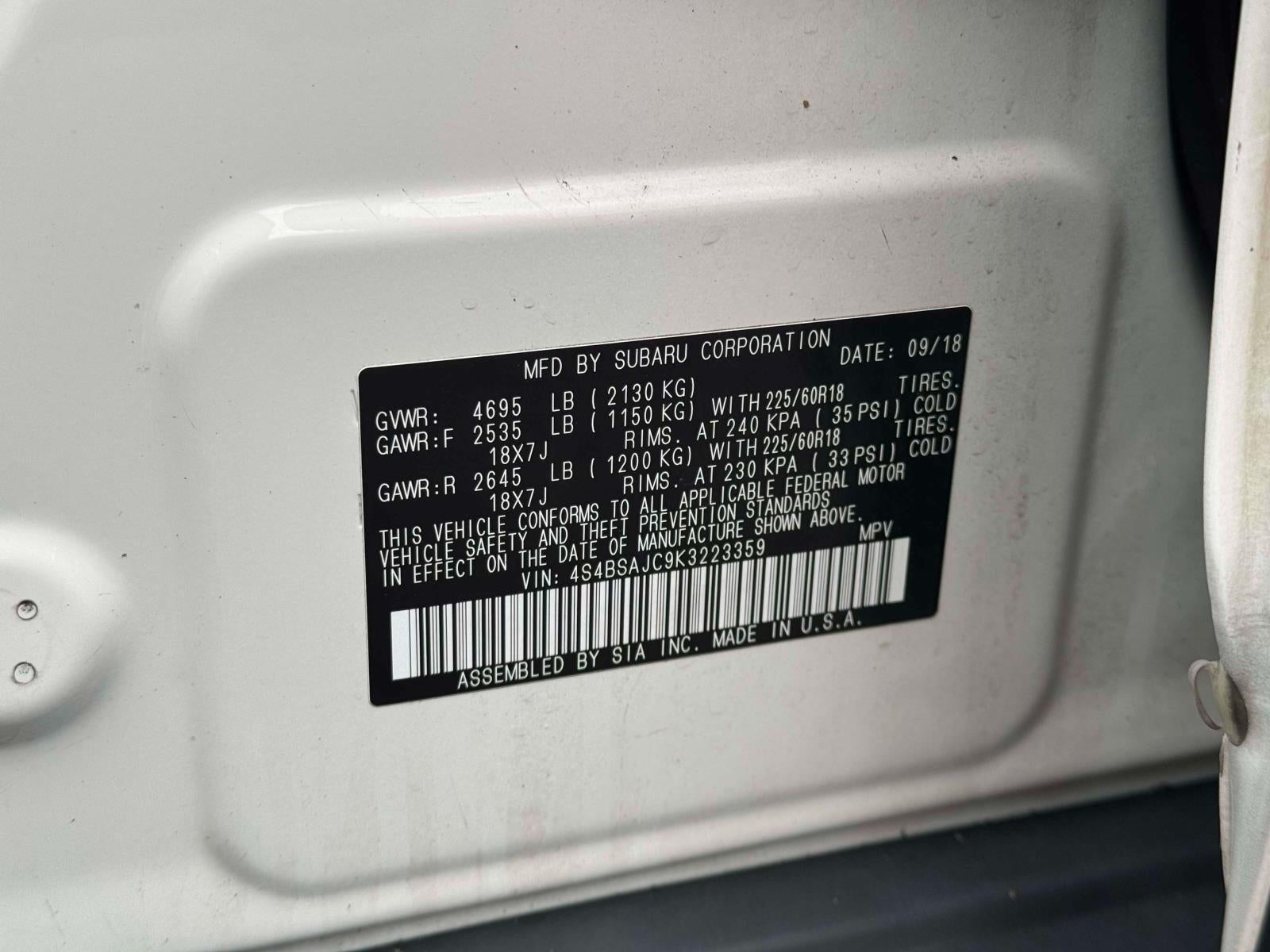 2019 Subaru Outback 2.5i Limited