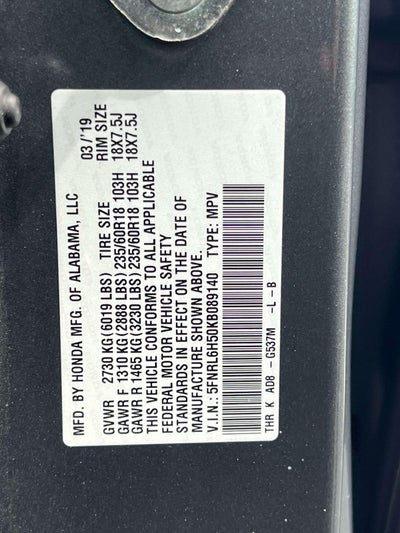 2019 Honda Odyssey EX