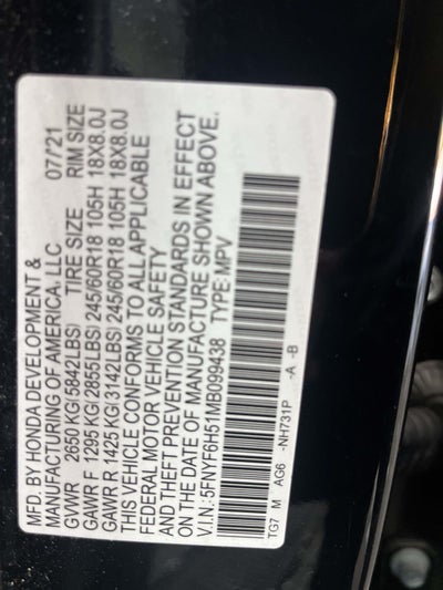 2021 Honda Pilot AWD EX-L