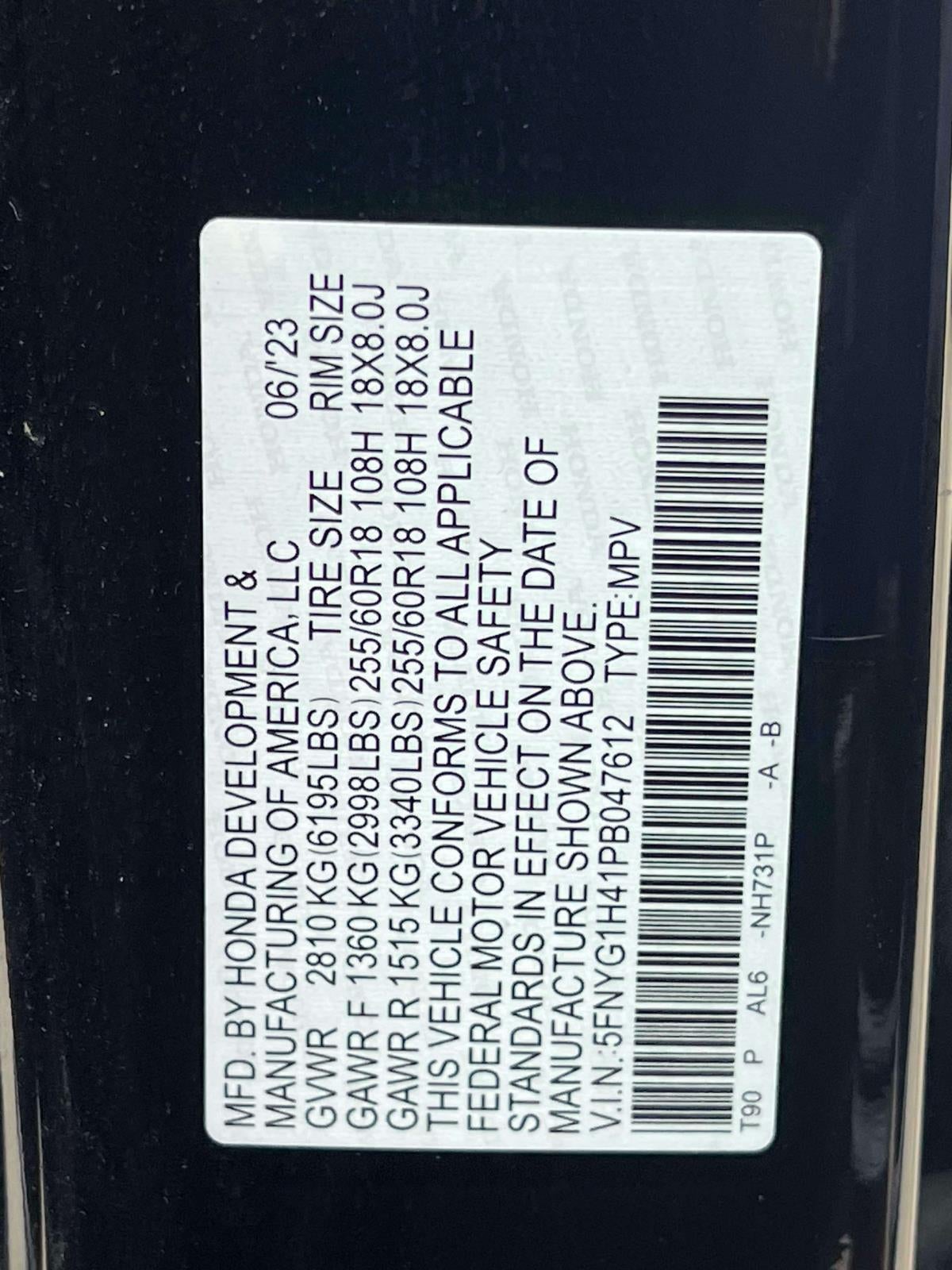 2023 Honda Pilot AWD EX-L 8 Passenger