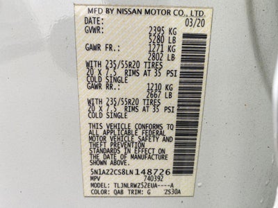 2020 Nissan Murano SL Intelligent AWD