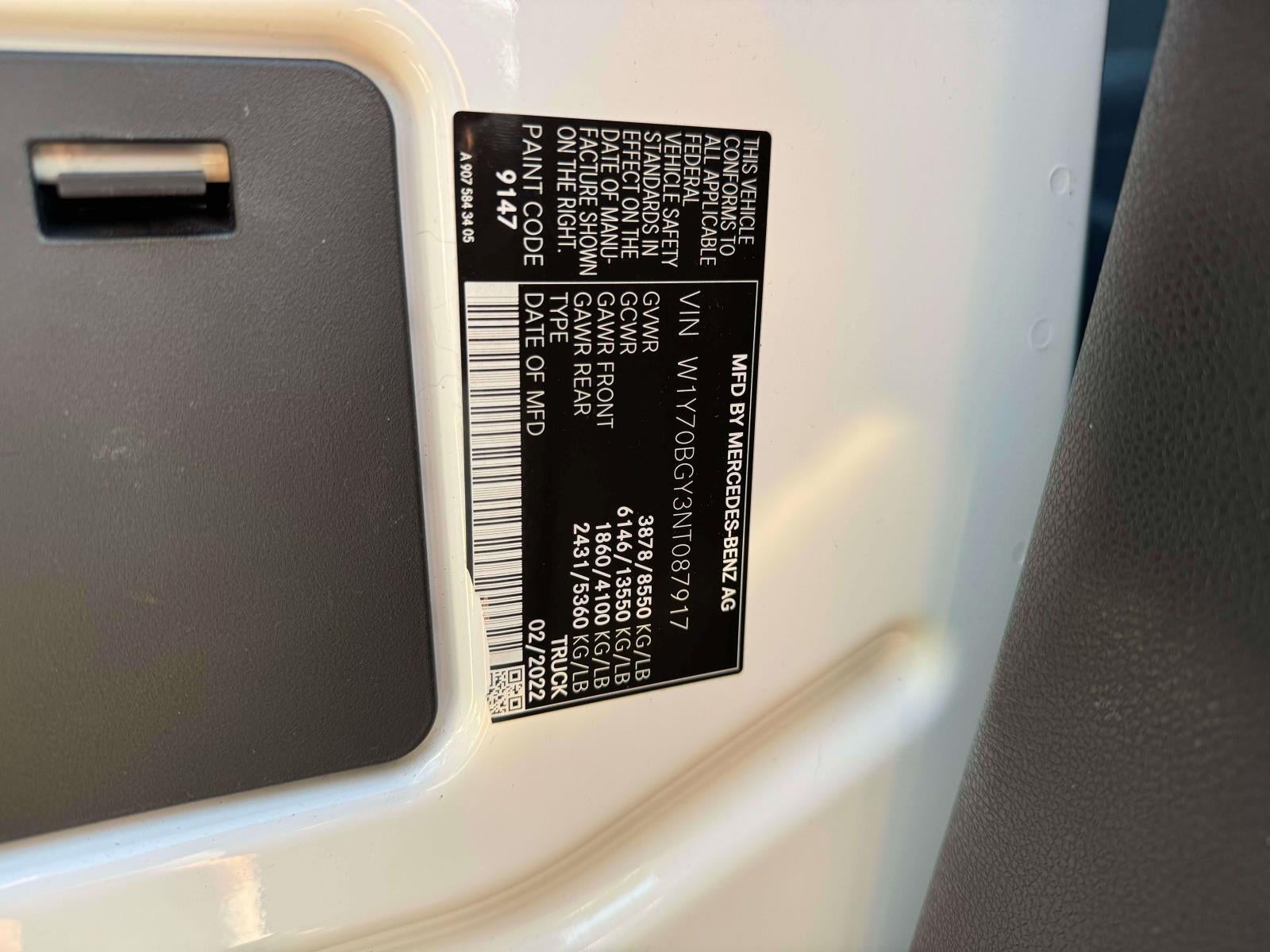 2022 Mercedes-Benz Sprinter 1500 Standard Roof I4