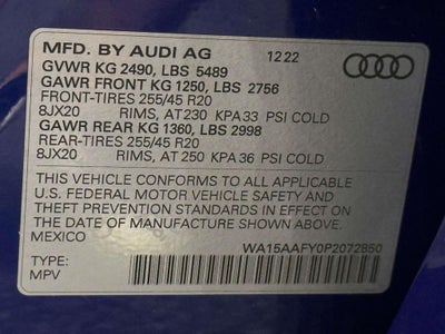 2023 Audi Q5 Sportback Premium Plus 45 TFSI S line quattro S tronic