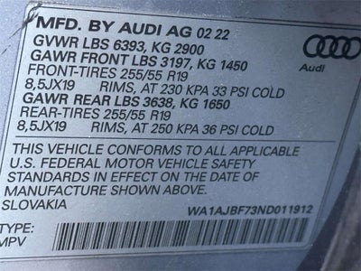 2022 Audi Q7 Premium 45 TFSI quattro Tiptronic