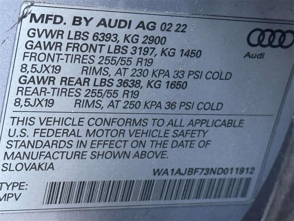 2022 Audi Q7 Premium 45 TFSI quattro Tiptronic