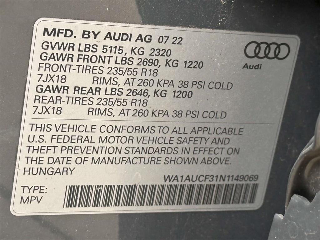 2022 Audi Q3 Premium 40 TFSI quattro Tiptronic