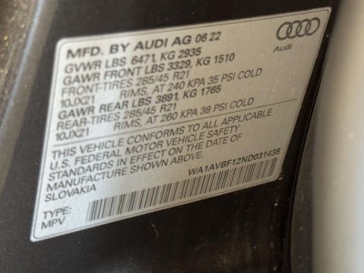 2022 Audi Q8 Premium 55 TFSI quattro Tiptronic