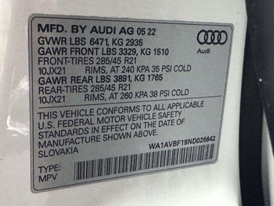 2022 Audi Q8 Premium 55 TFSI quattro Tiptronic