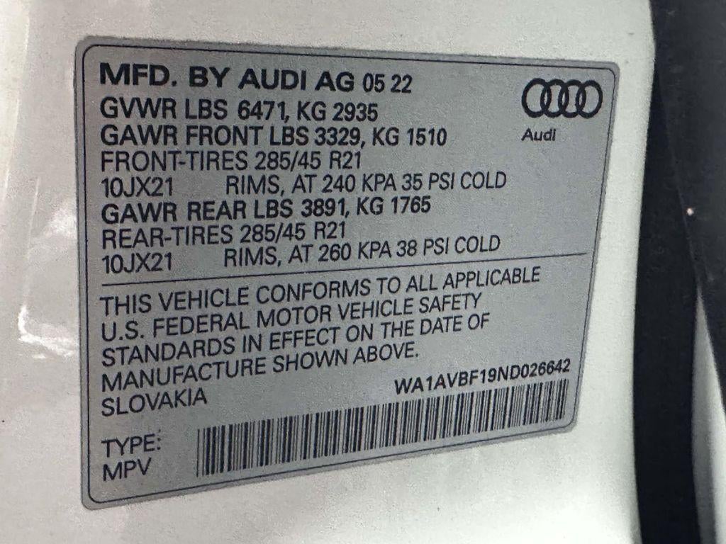 2022 Audi Q8 Premium 55 TFSI quattro Tiptronic