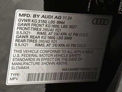 2025 Audi SQ7 Premium Plus TFSI quattro Tiptronic