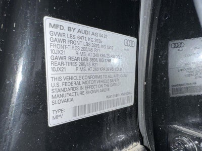 2022 Audi Q8 Premium Plus 55 TFSI quattro Tiptronic