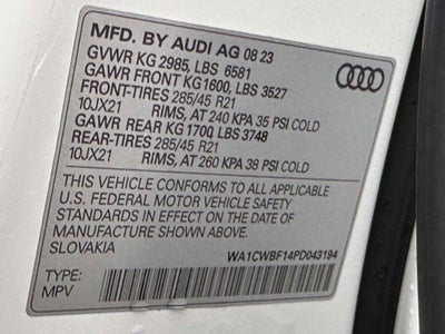 2023 Audi SQ8 Prestige TFSI quattro Tiptronic