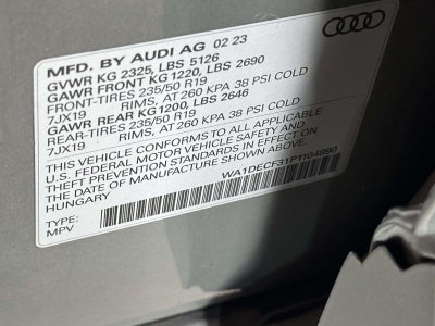 2023 Audi Q3 Premium 45 TFSI S line quattro Tiptronic