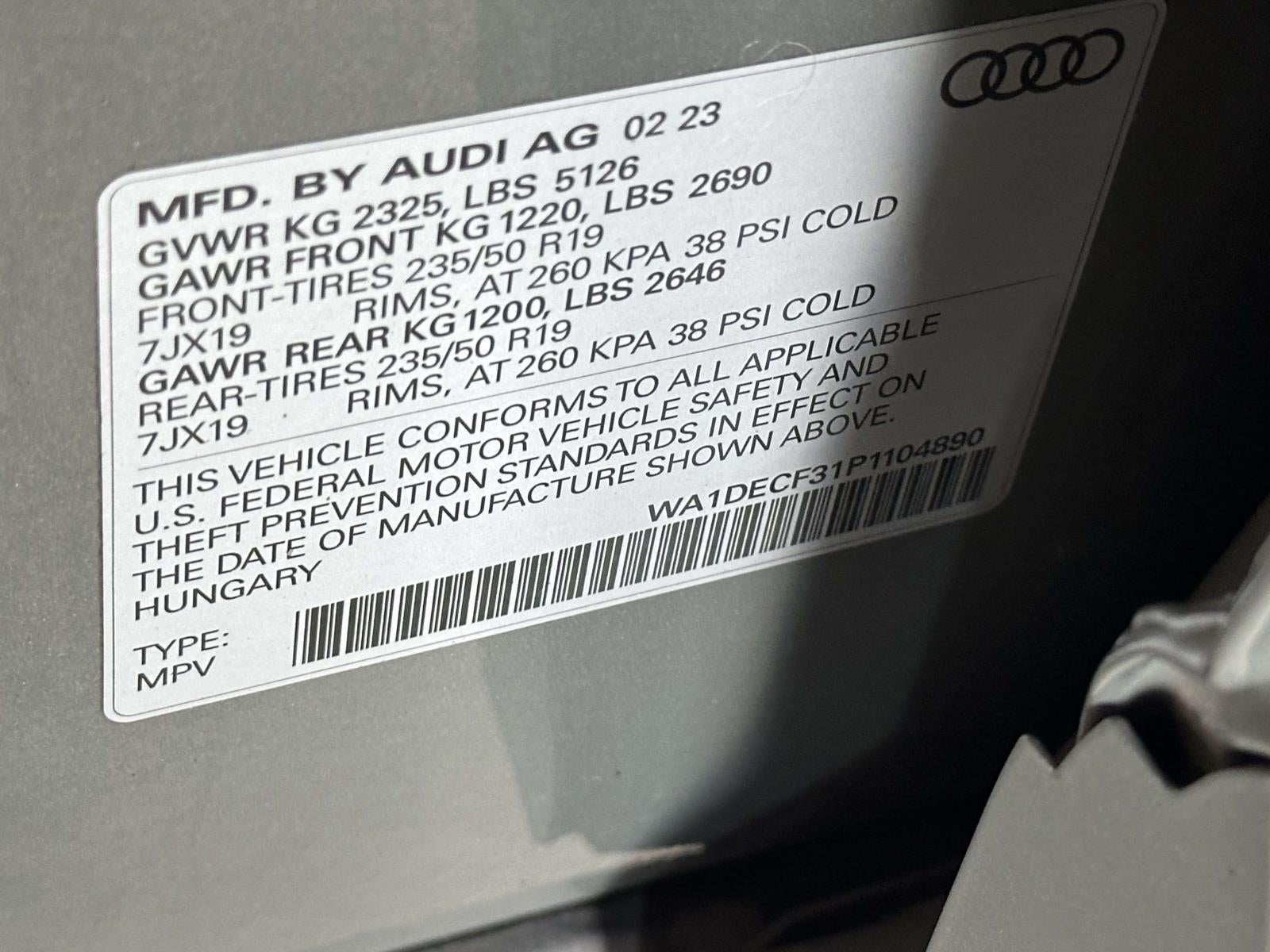 2023 Audi Q3 Premium 45 TFSI S line quattro Tiptronic