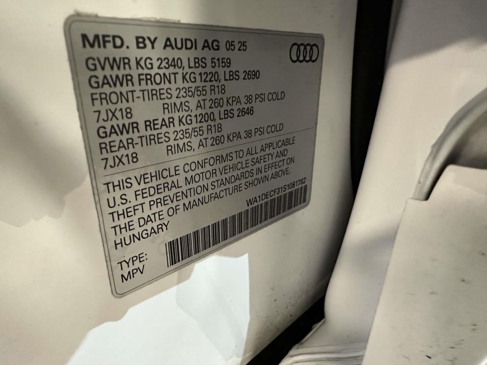 2025 Audi Q3 Premium 45 TFSI S line quattro Tiptronic