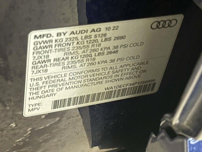 2023 Audi Q3 Premium 45 TFSI S line quattro Tiptronic