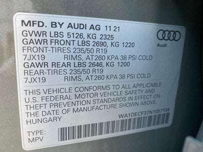 2022 Audi Q3 Premium 45 TFSI S line quattro Tiptronic
