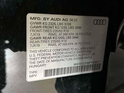 2023 Audi Q3 Premium Plus 45 TFSI S line quattro Tiptronic