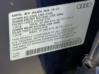 2023 Audi Q3 Premium Plus 45 TFSI S line quattro Tiptronic
