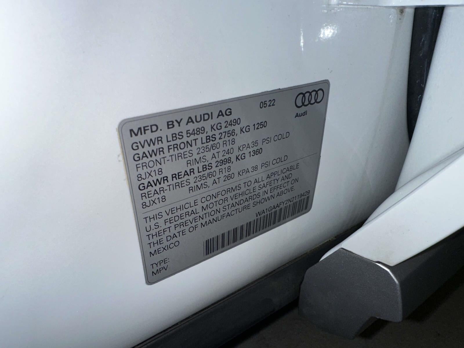 2022 Audi Q5 Premium 45 TFSI S line quattro S tronic