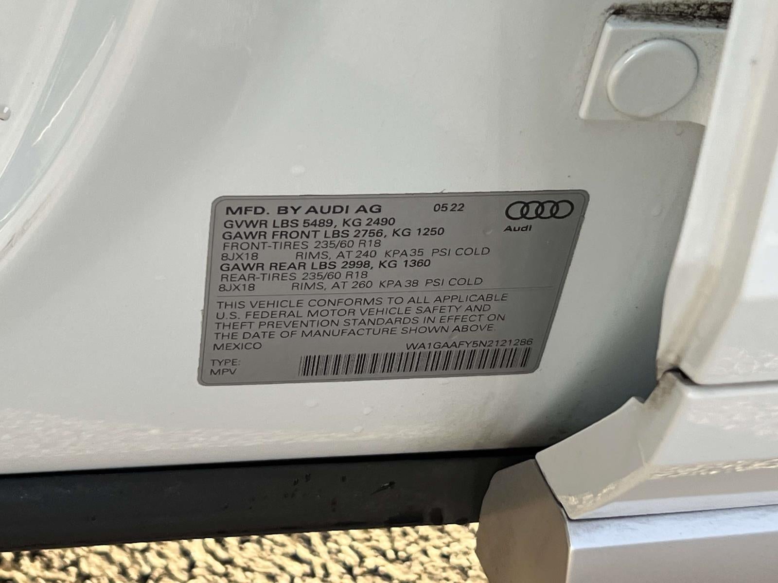 2022 Audi Q5 Premium 45 TFSI S line quattro S tronic