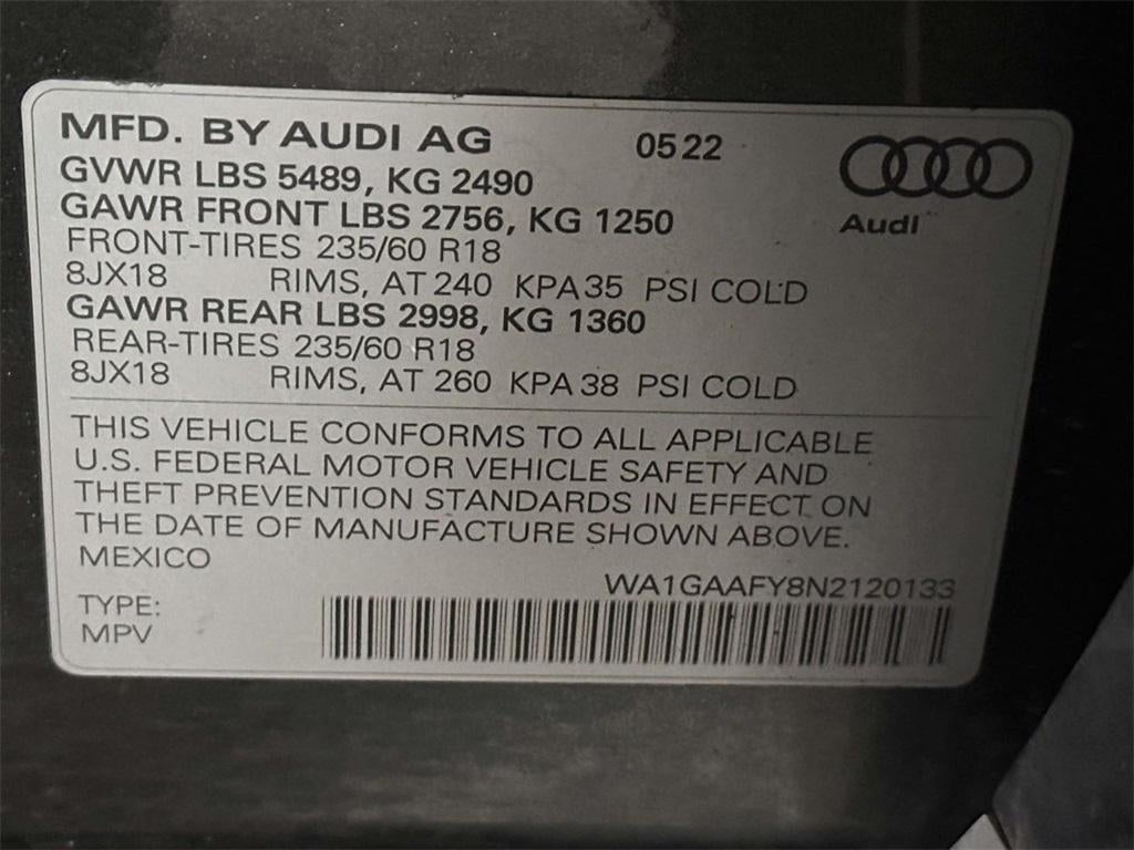 2022 Audi Q5 Premium 45 TFSI S line quattro S tronic