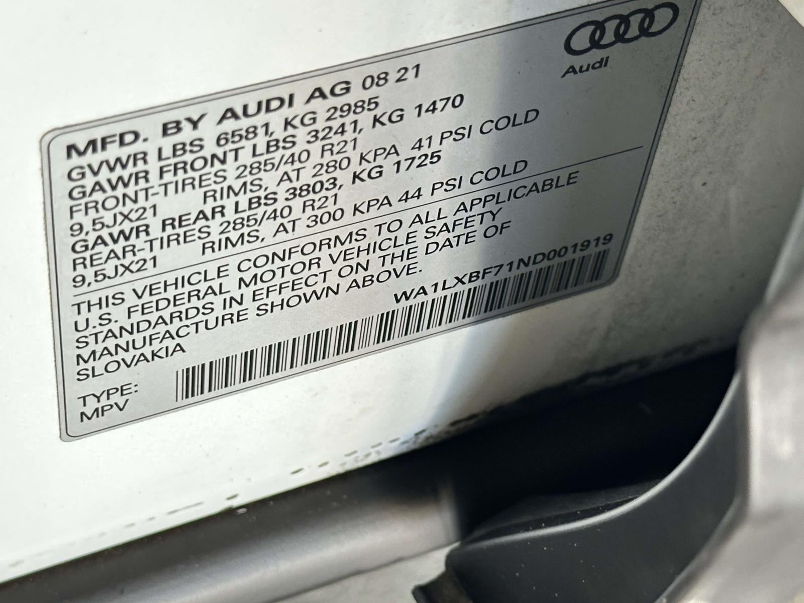 2022 Audi Q7 Premium Plus 55 TFSI quattro Tiptronic