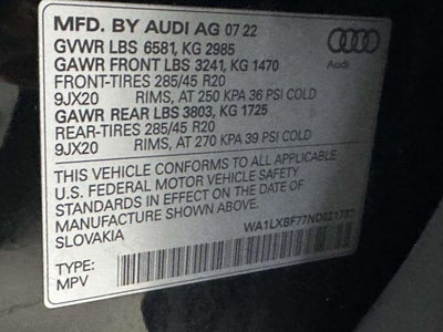 2022 Audi Q7 Premium Plus 55 TFSI quattro Tiptronic