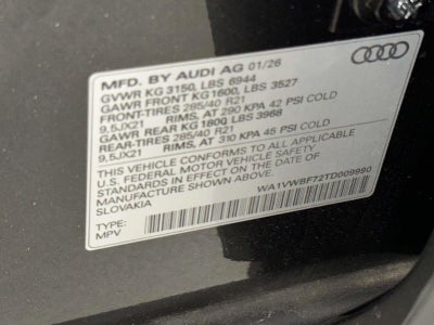 2026 Audi SQ7 Prestige TFSI quattro tiptronic