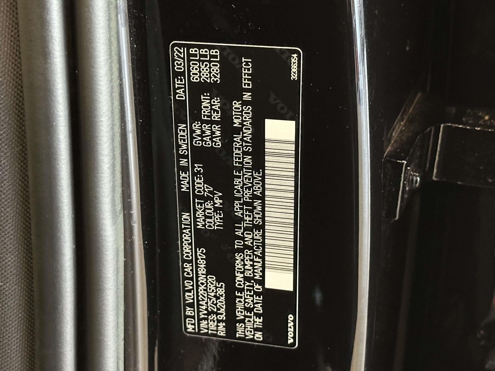 2022 Volvo XC90 T6 Momentum 7 Passenger